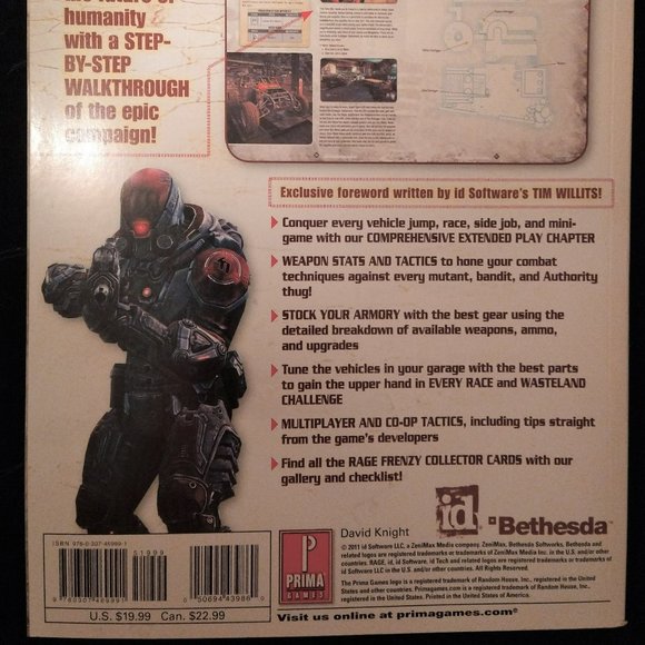 Guide Rage Prima Official Game by David Knight Maps Walkthrough Bethesda 2011 - Picture 5 of 5